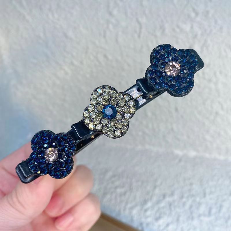 Letsgost Sparkling Crystal Stone Braided Hair Clips