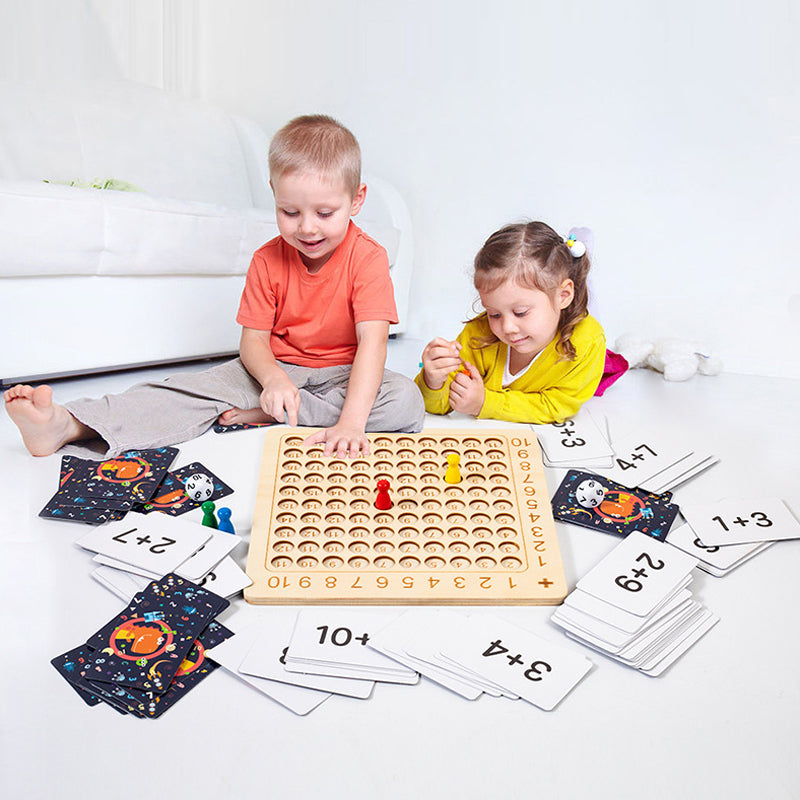 Luckyidays Wooden Montessori Multiplication Board Game