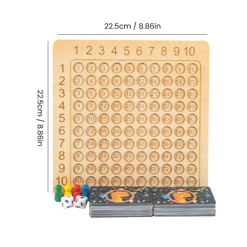 Luckyidays Wooden Montessori Multiplication Board Game