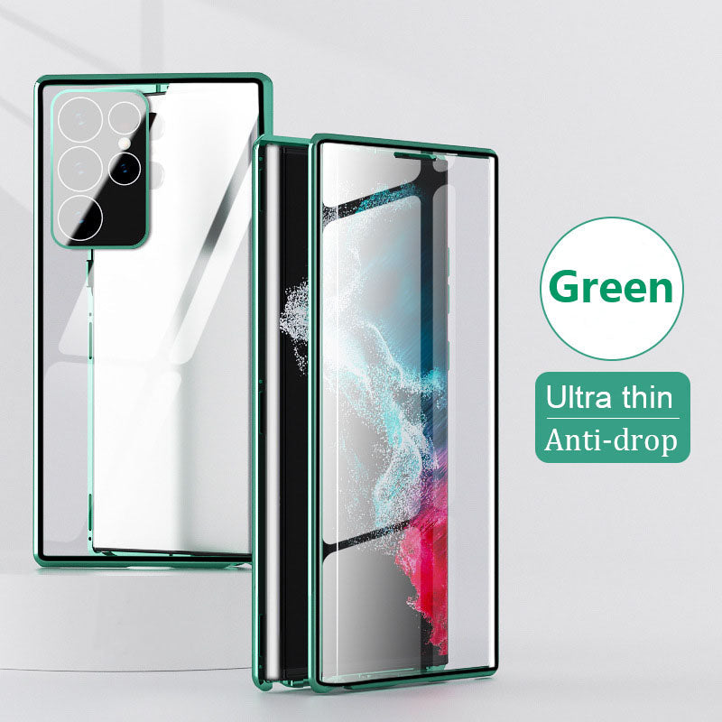 Magnetic Double-sided Tempered Glass Case For Samsung S22 Ultra