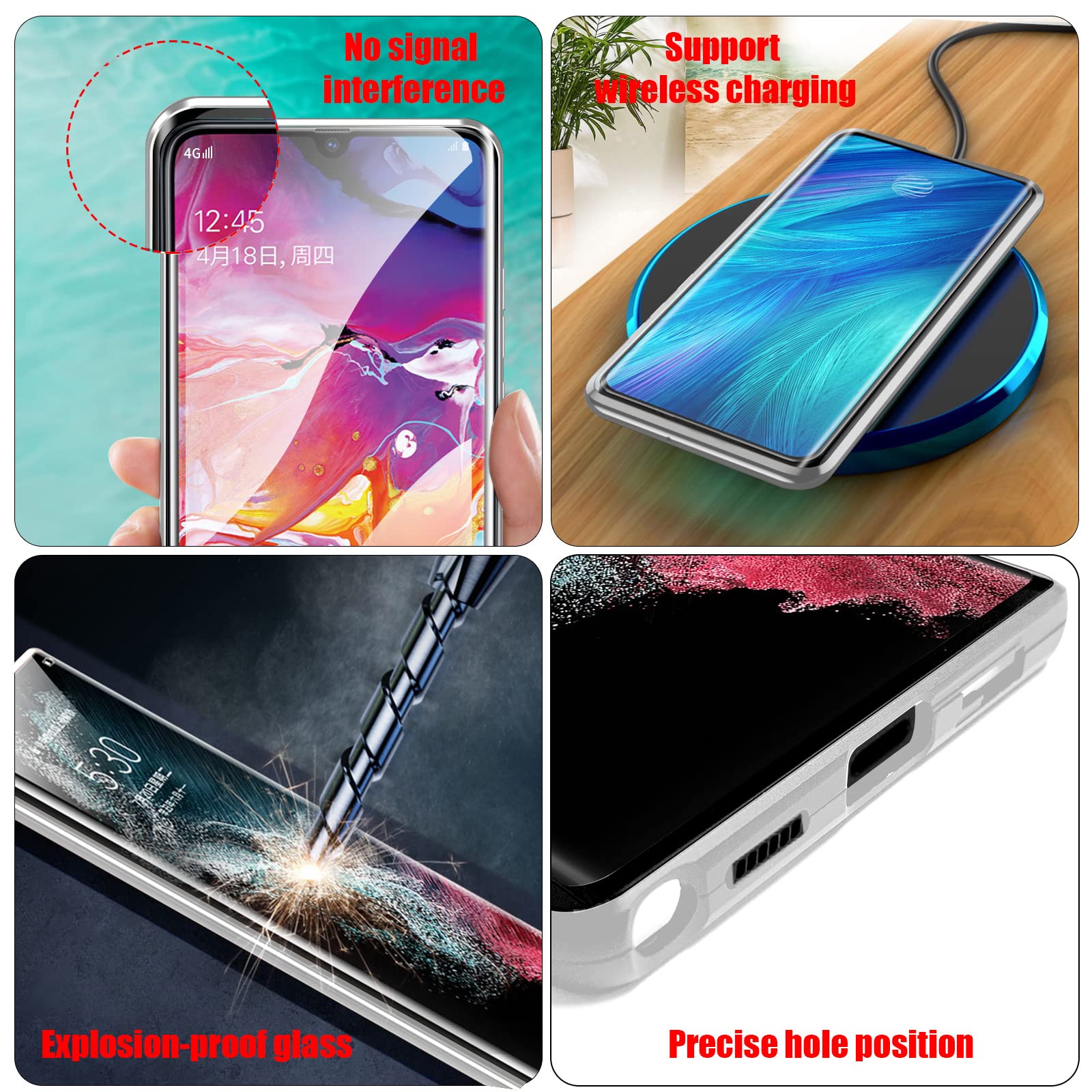 Magnetic Double-sided Tempered Glass Case For Samsung S22 Ultra