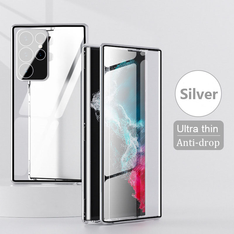 Magnetic Double-sided Tempered Glass Case For Samsung S22 Ultra