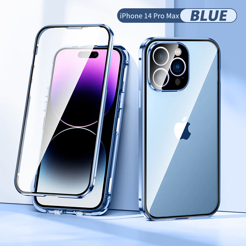 Magnetic Tempered Glass Double-sided Phone Case For iPhone 13/14 Series