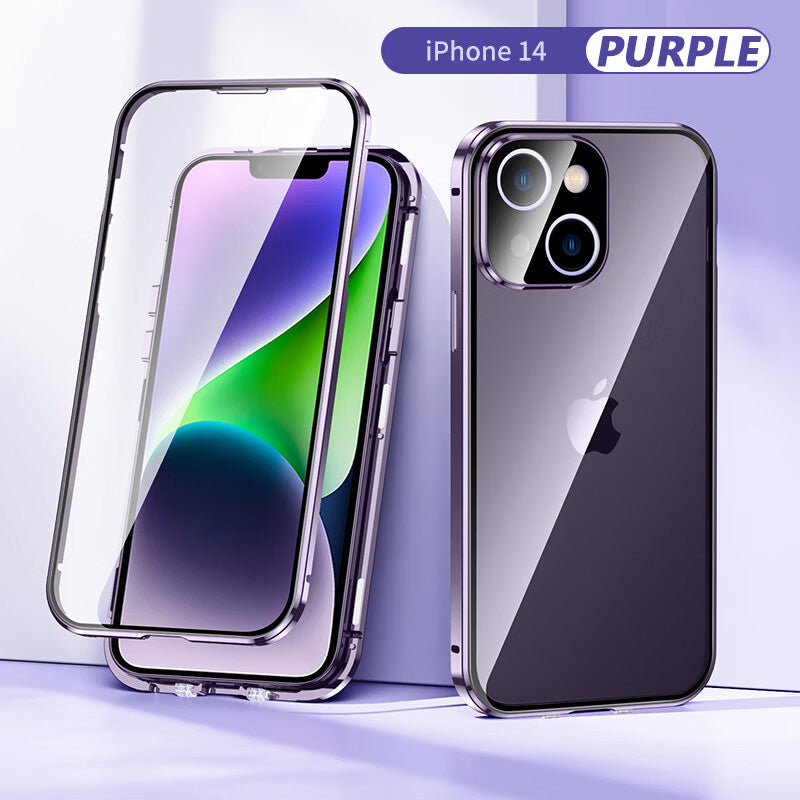 Magnetic Tempered Glass Double-sided Phone Case For iPhone 13/14 Series