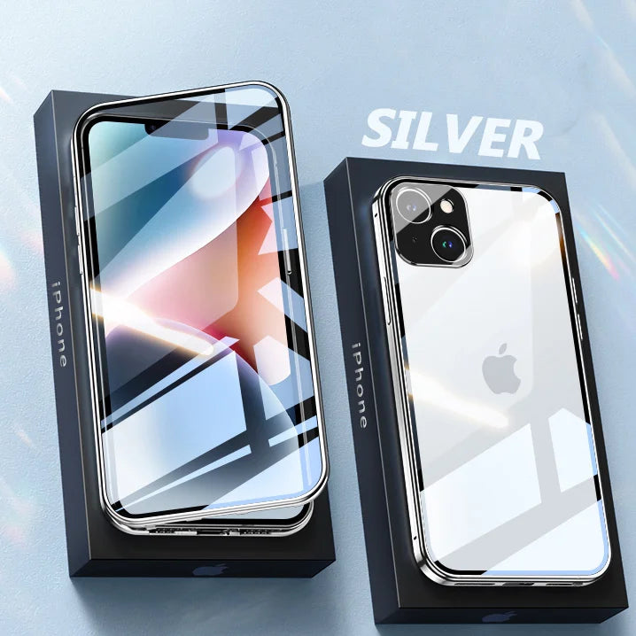 Magnetic Tempered Glass Double-sided Phone Case For iPhone 13/14 Series