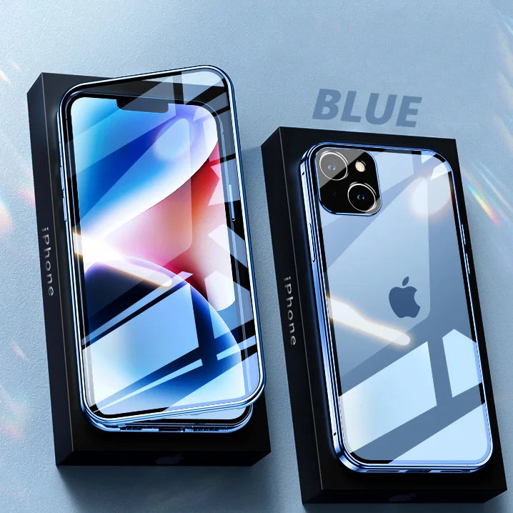 Magnetic Tempered Glass Double-sided Phone Case For iPhone 13/14 Series