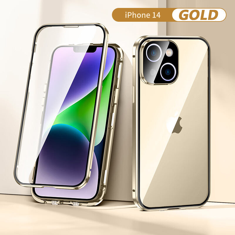 Magnetic Tempered Glass Double-sided Phone Case For iPhone 13/14 Series