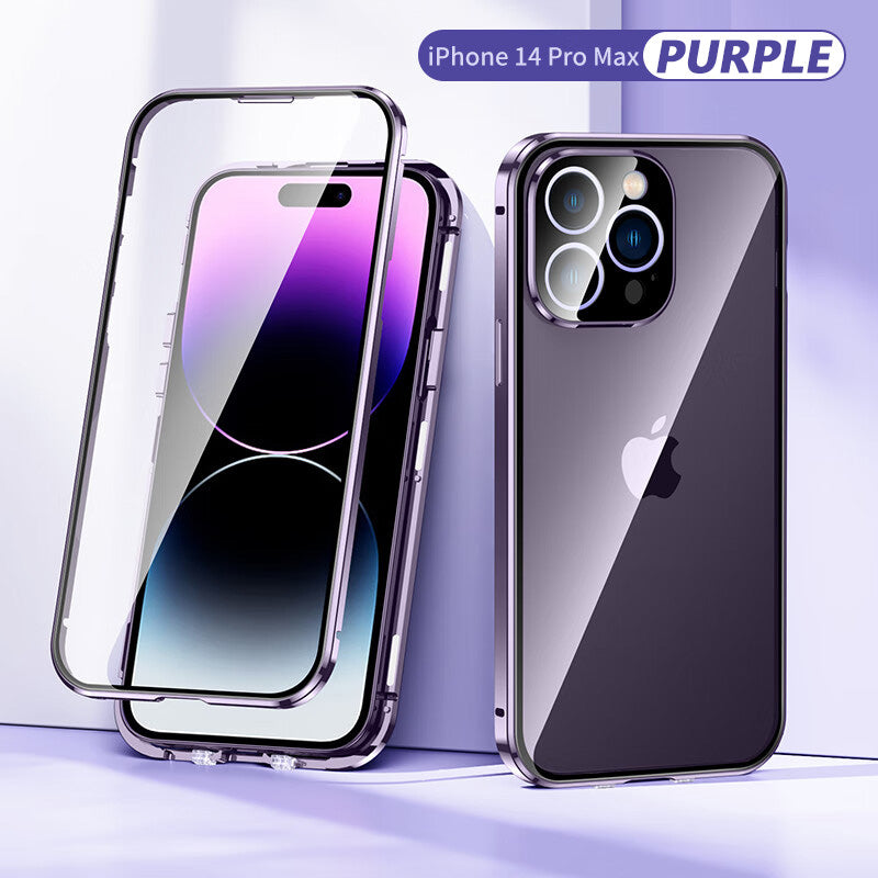 Magnetic Tempered Glass Double-sided Phone Case For iPhone 13/14 Series