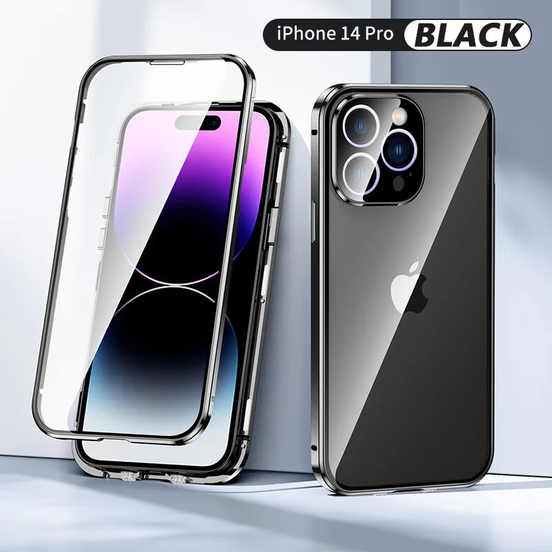 Magnetic Tempered Glass Double-sided Phone Case For iPhone 13/14 Series