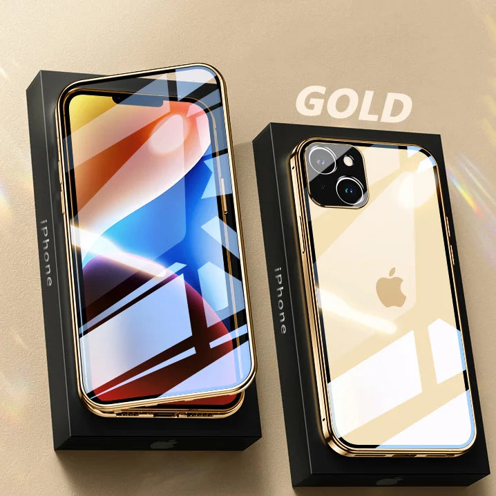 Magnetic Tempered Glass Double-sided Phone Case For iPhone 13/14 Series