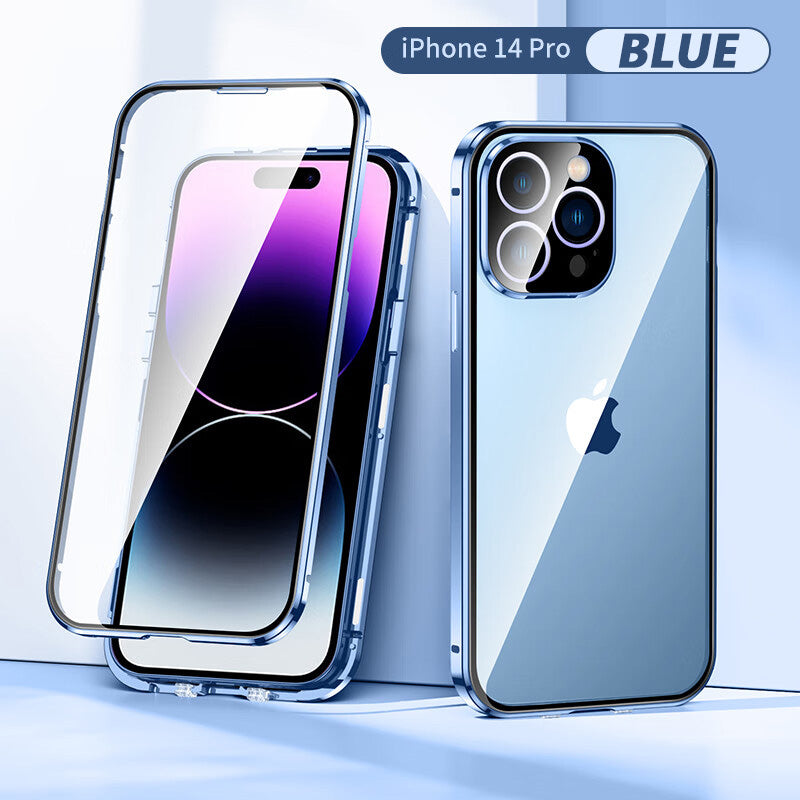 Magnetic Tempered Glass Double-sided Phone Case For iPhone 13/14 Series