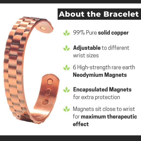 Menheal - Pure Copper MagneticTherapy Bracelet