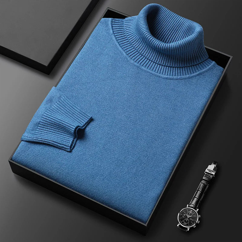 Men’s Solid Color Turtleneck Sweater