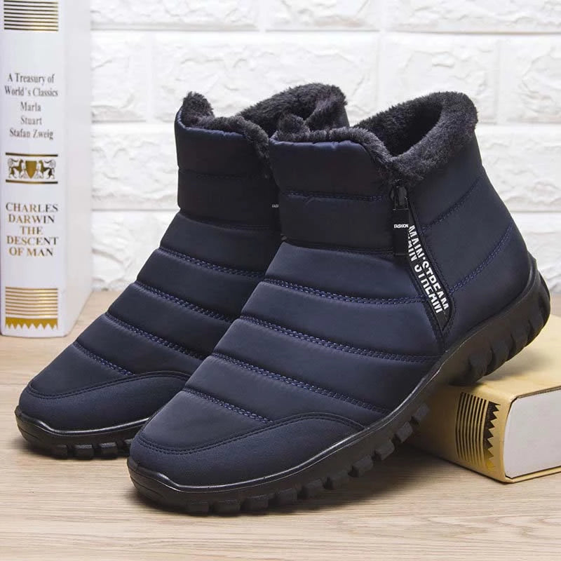 Men's Waterproof Warm Cotton Zipper Snow Ankle Boots(HOT SALE !!!-60% OFF)