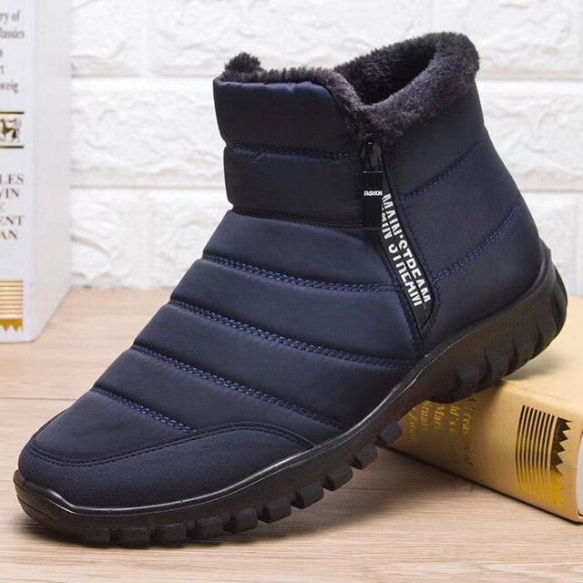 Men's Waterproof Warm Cotton Zipper Snow Ankle Boots(HOT SALE !!!-60% OFF)