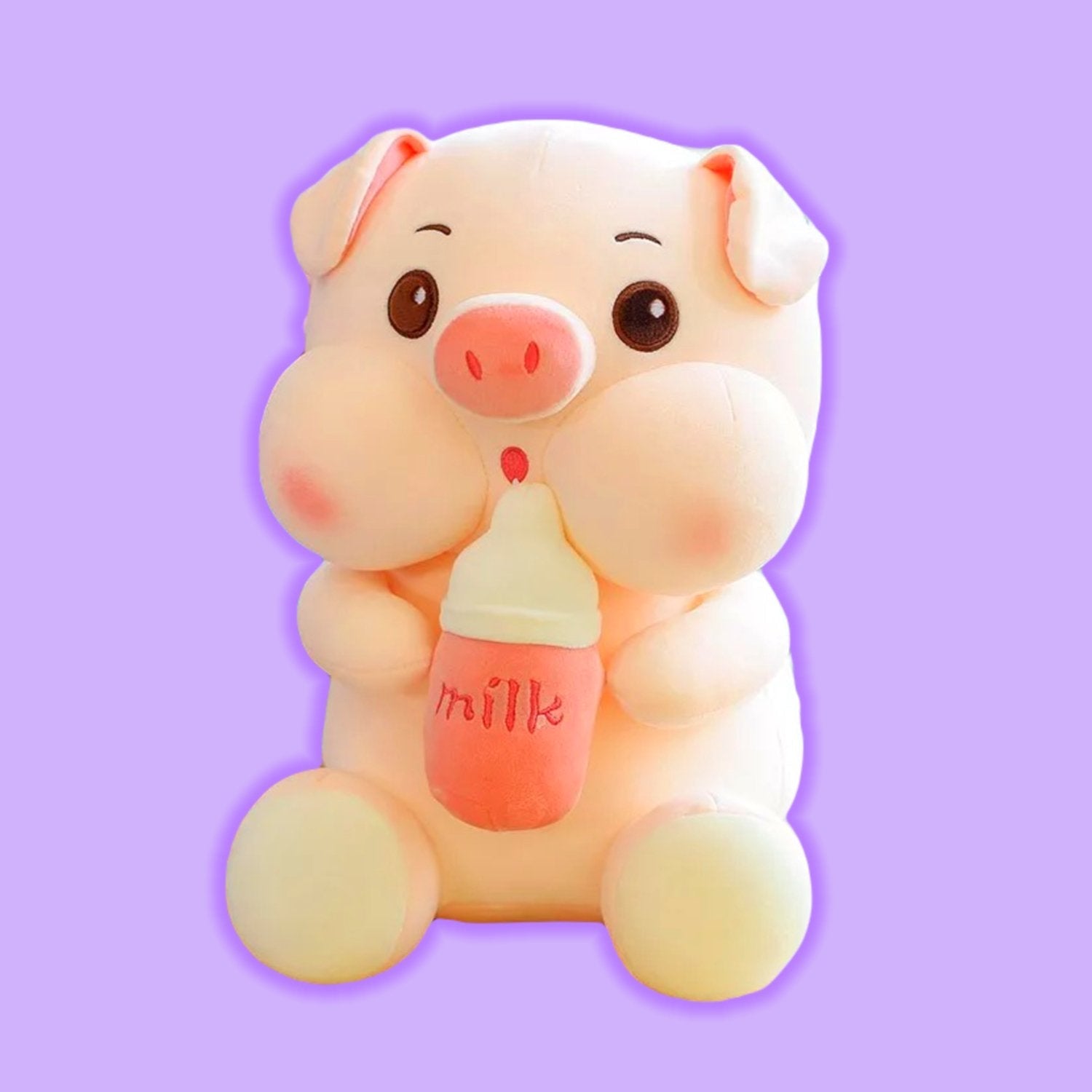 Milk Bottle Stuffed Pig Plush