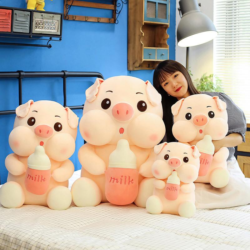 Milk Pig Stuffed Plush Doll Soft Piggy Pillow Cushion