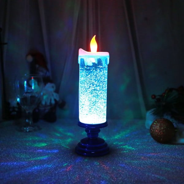 Modern Mint LED Christmas Candles With Pedestal