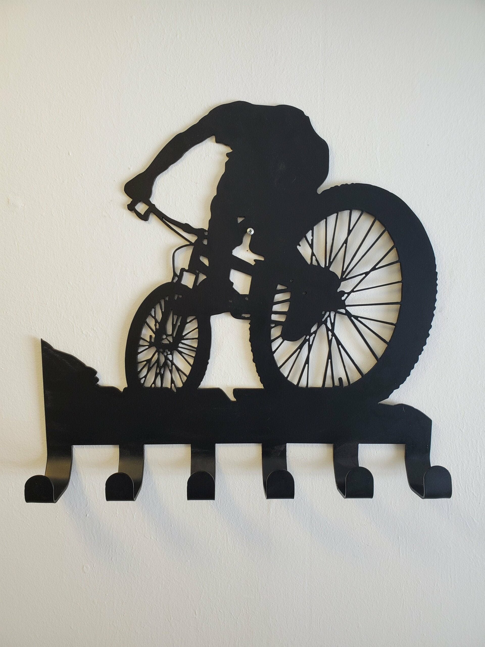 Mountain bike gear rack / metal wall décor