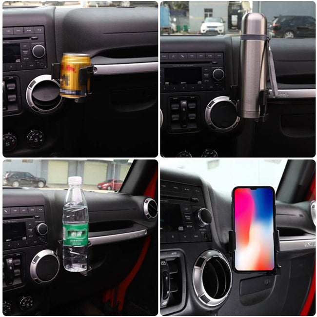 Multi-Function Drink Cup Phone Holder for 2011-2018 Jeep Wrangler JK JKU