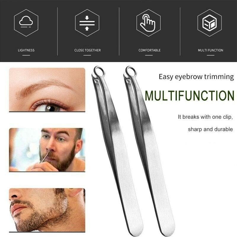 Multifunction Round-tipped Nose Hair Trimming Tweezers