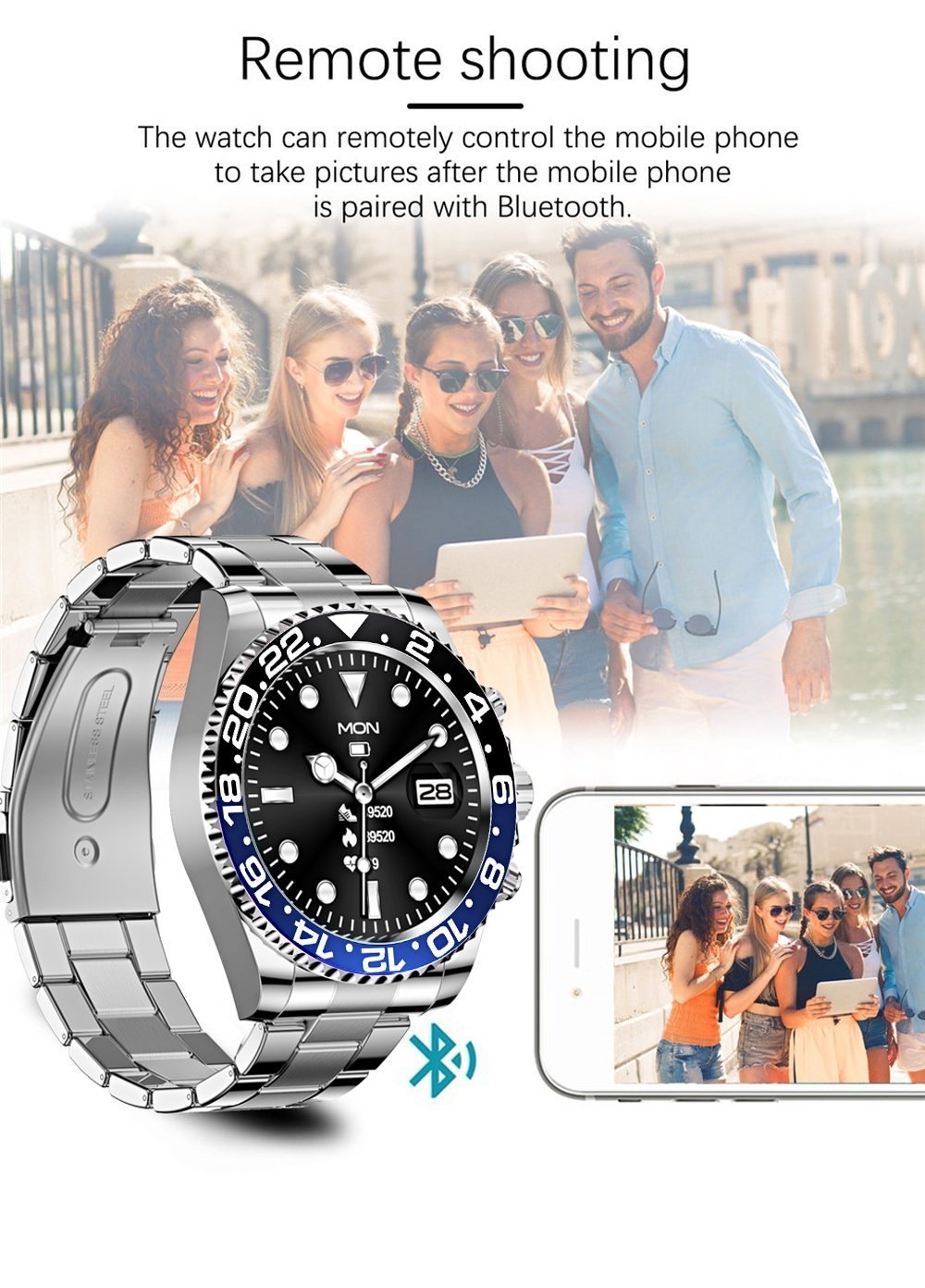 Multifunctional Bluetooth Talk Men's Casual Smart Watch