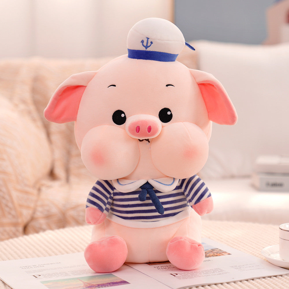 Navy Cute Pig Stuffed Doll Plush Toy