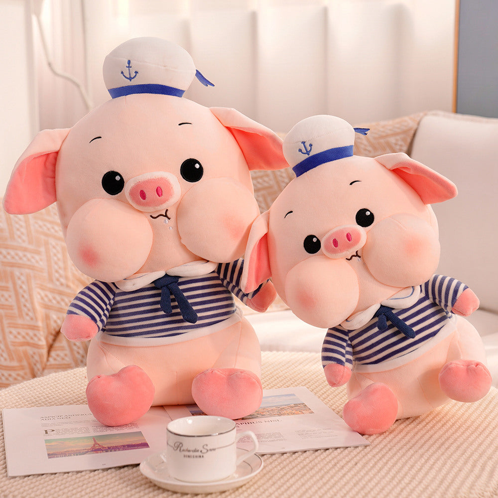 Navy Cute Pig Stuffed Doll Plush Toy