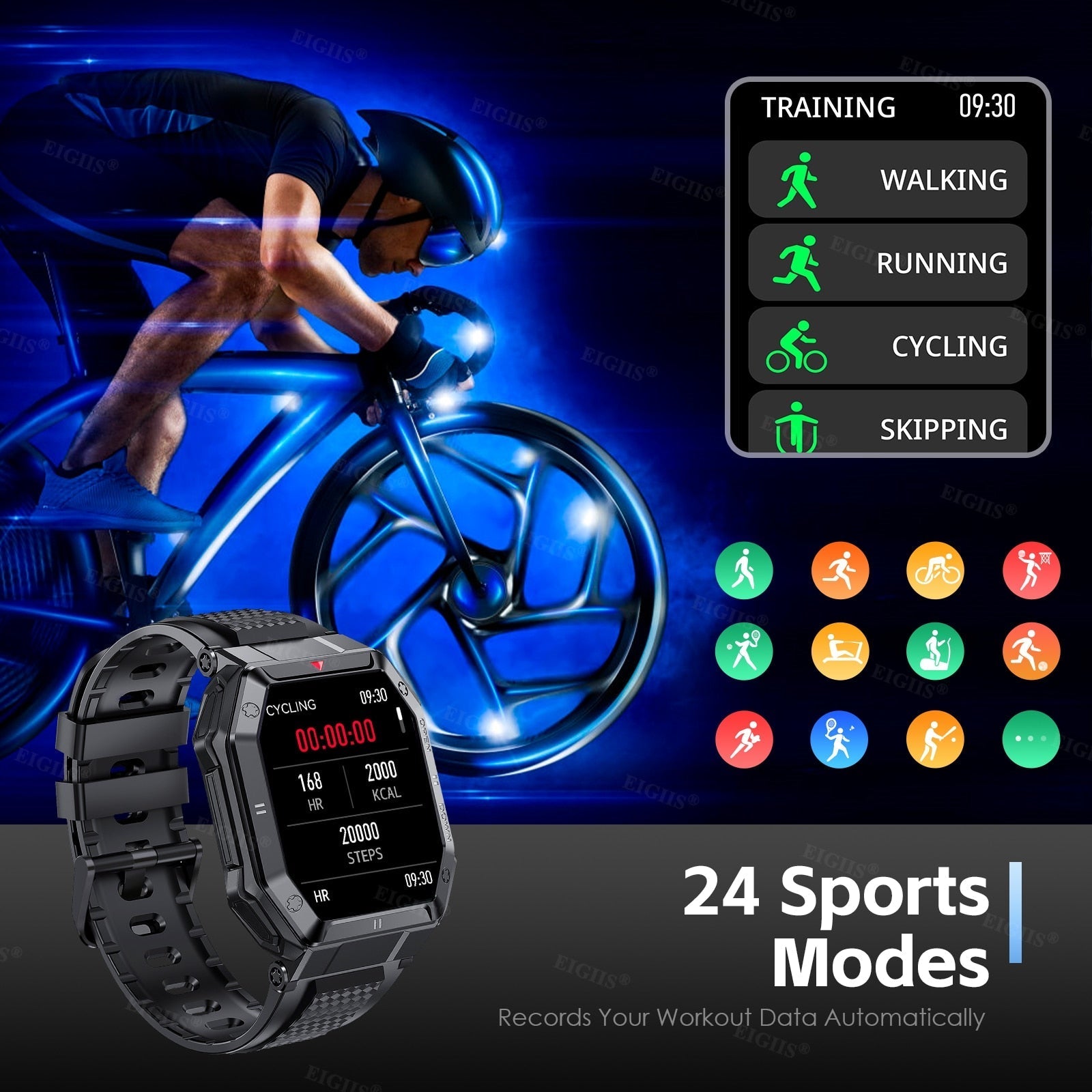 NEKTOM Waterproof Heart Rate Sport Swimming Smart Watch KE1