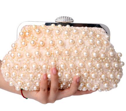 Pearl Beaded Wedding Clutch Bag