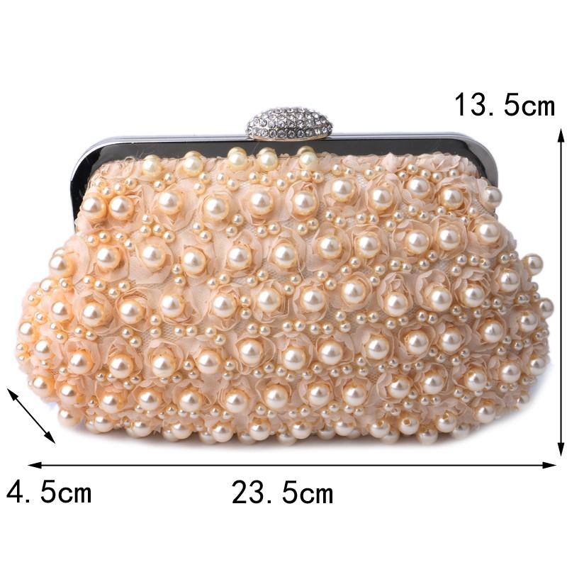 Pearl Beaded Wedding Clutch Bag