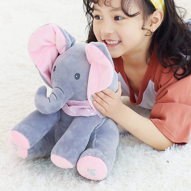 Peek A Boo Singing Elephant Plush Toy-49% OFF