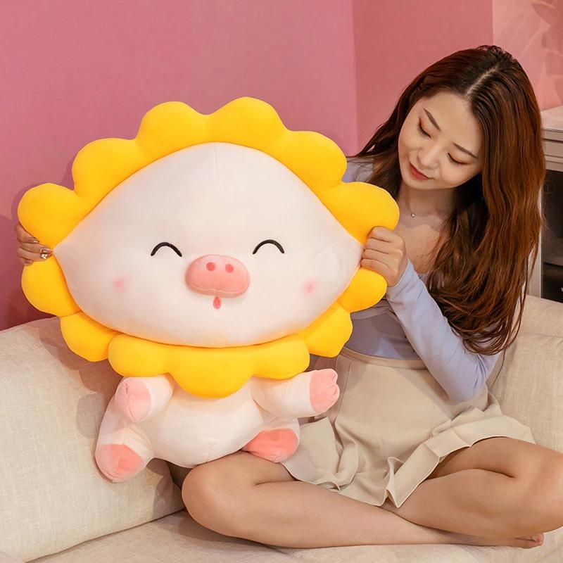 Pig with Sunflower Plush