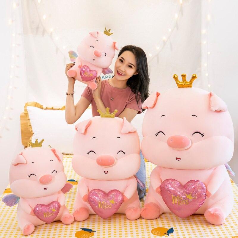 Piggy Doll with Pink Heart Plush Toy