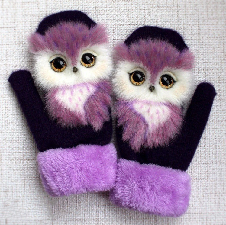 Pincusty Hand-knitted animal Mittens