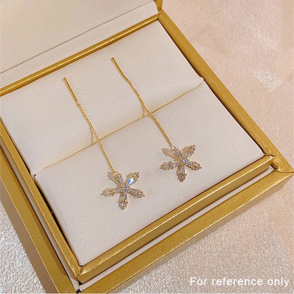 Pollominate Shiny Diamond Flower Earrings