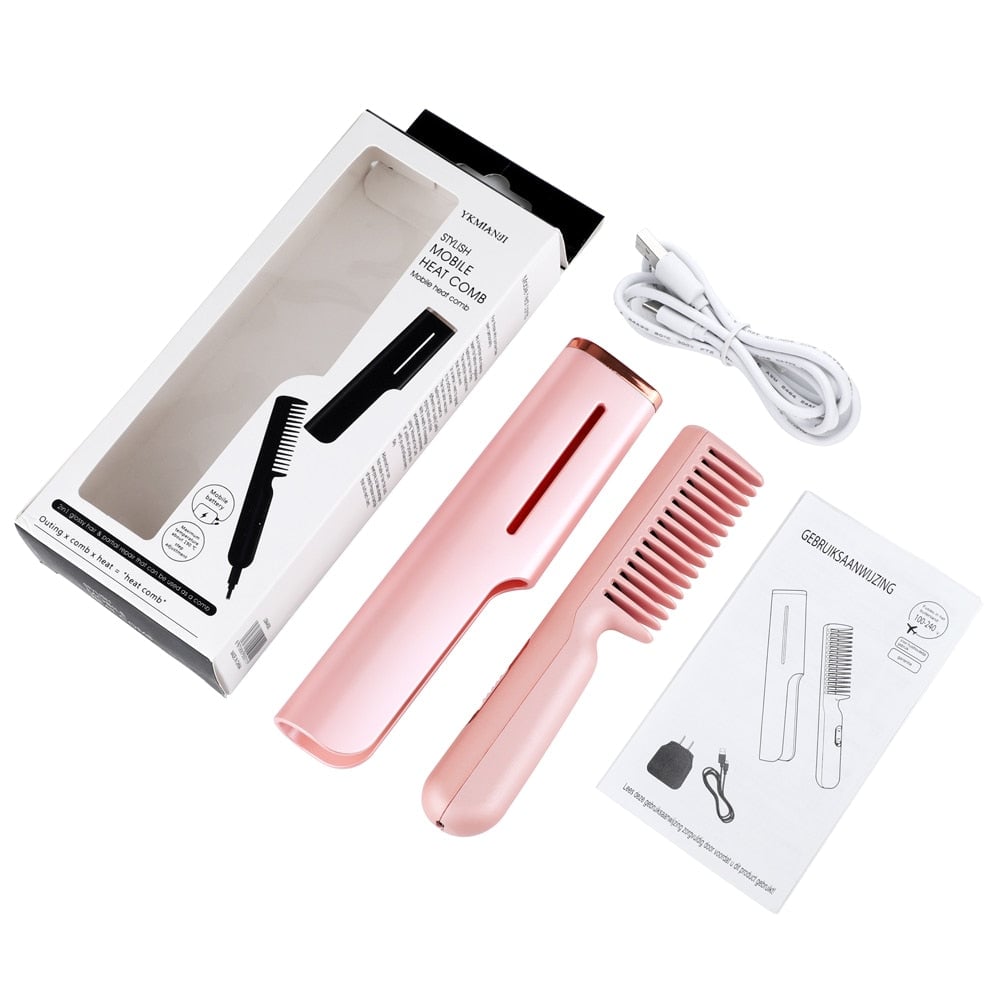 Portable Heat Comb - USB Electric Comb Straightener