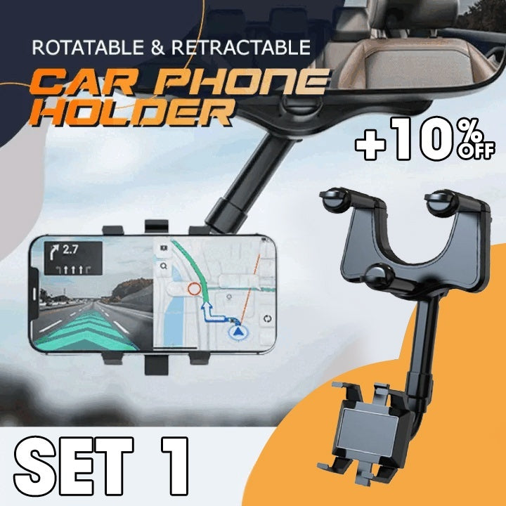 Rearview Holder – Rotatable and Retractable Car Phone Holder