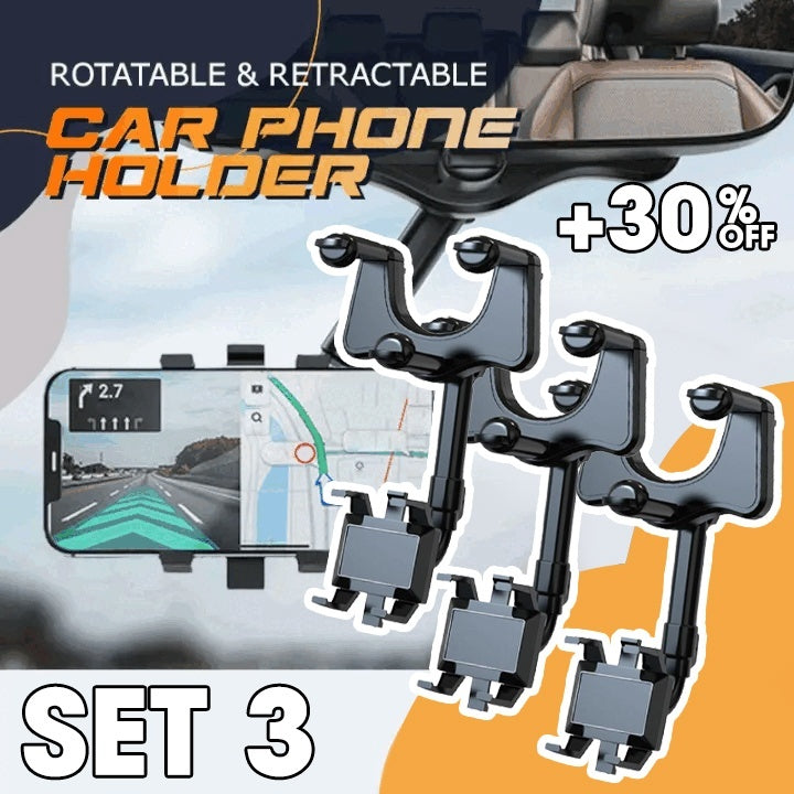 Rearview Holder – Rotatable and Retractable Car Phone Holder