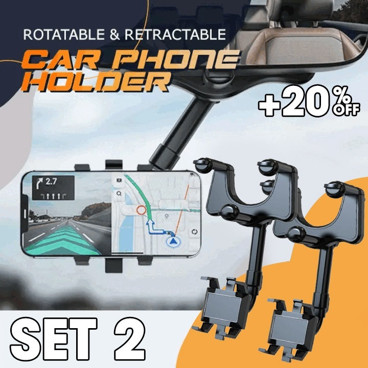 Rearview Holder – Rotatable and Retractable Car Phone Holder