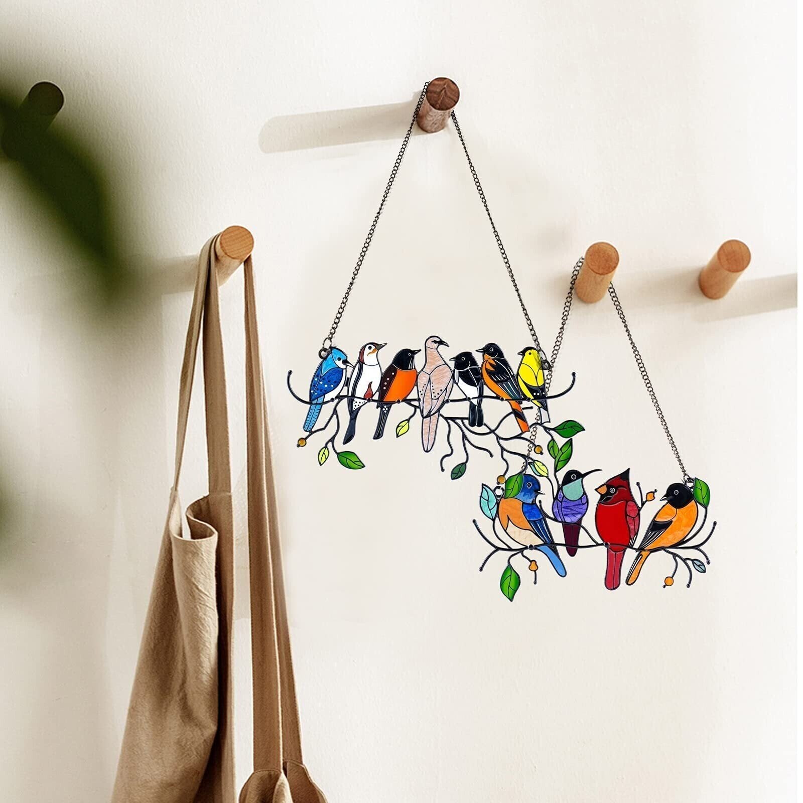 Rejoicing Well Last Day Special Sale -The Best Gift-Birds Stained Window Panel Hangings