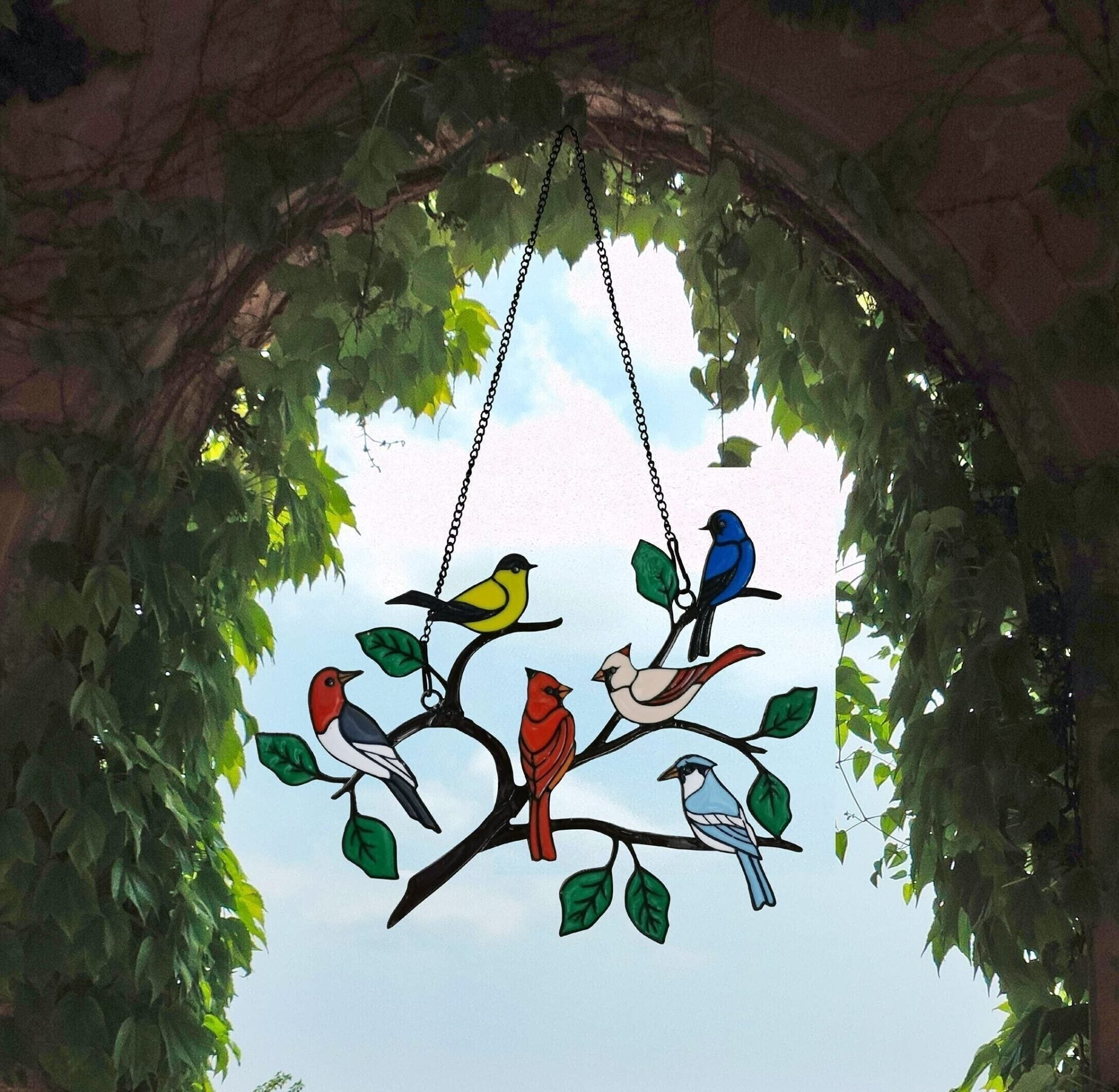 Rejoicing Well Last Day Special Sale -The Best Gift-Birds Stained Window Panel Hangings