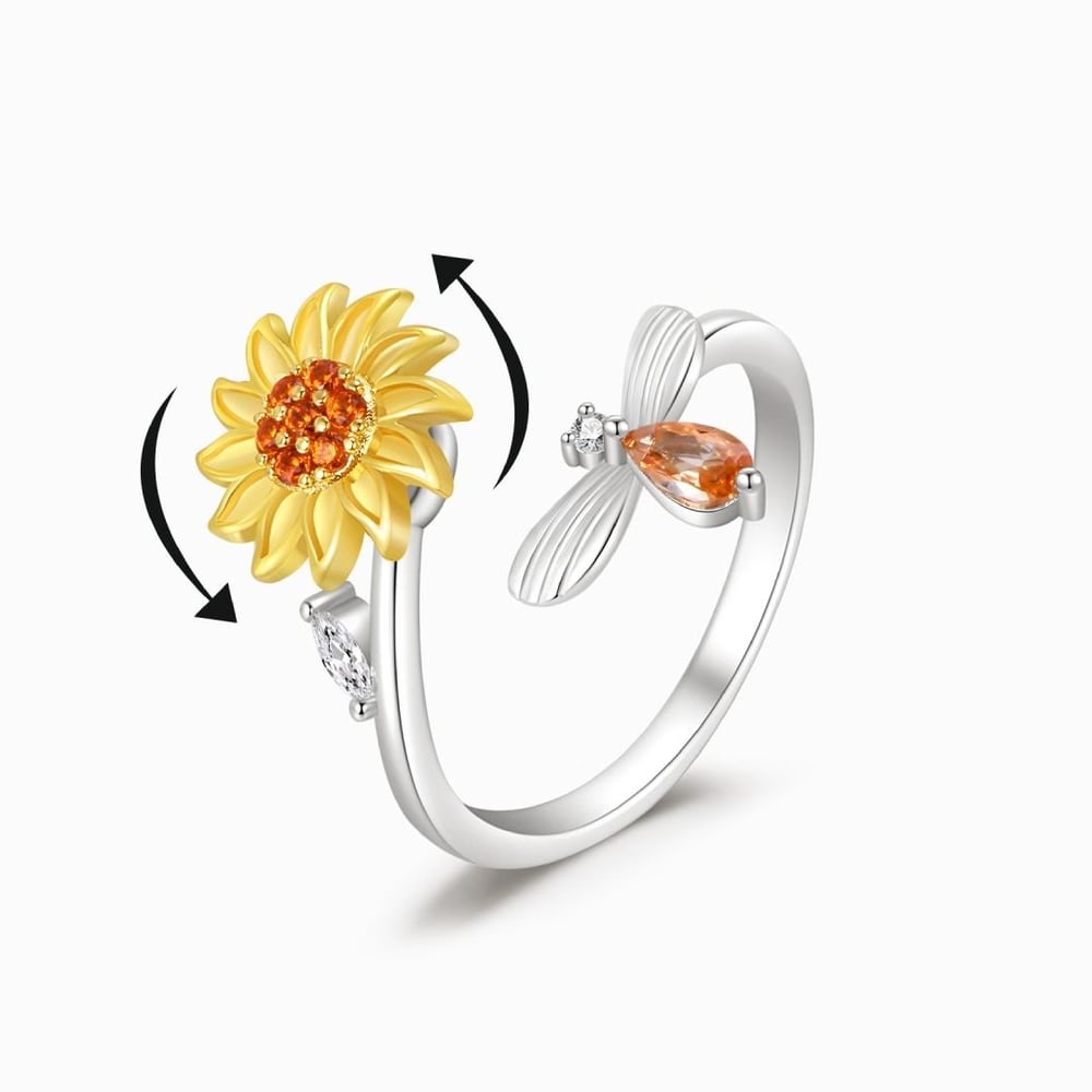 Resolutestu To My Daughter Sunflower Fidget Ring