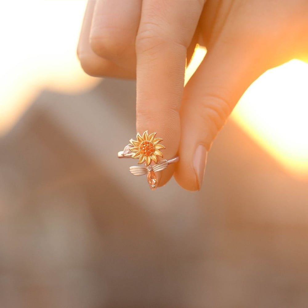 Resolutestu To My Daughter Sunflower Fidget Ring