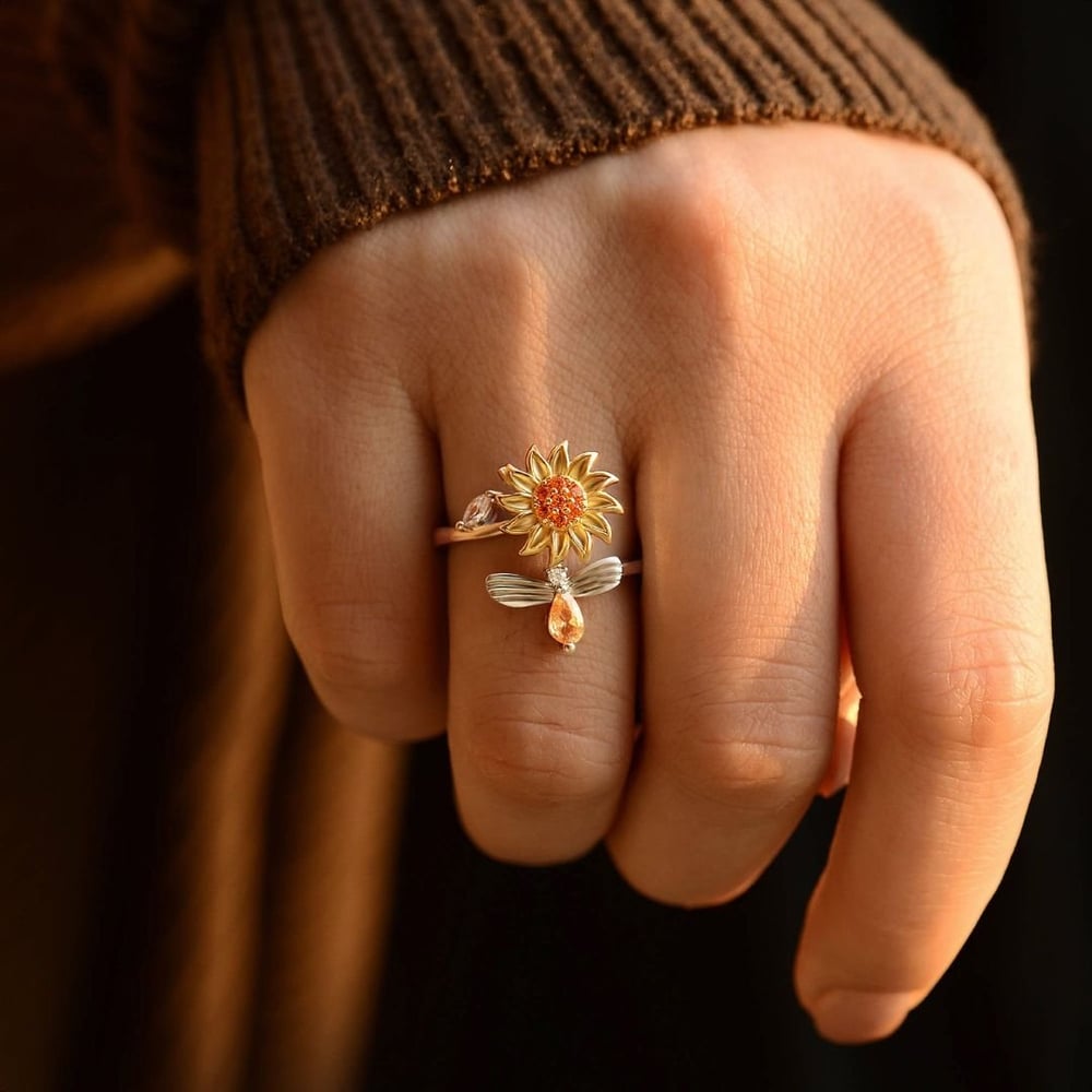 Resolutestu To My Daughter Sunflower Fidget Ring