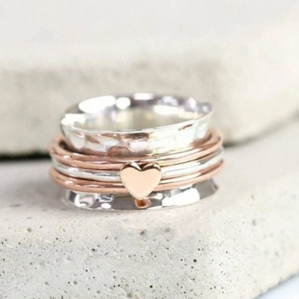 Self Love Spinner Heart Ring