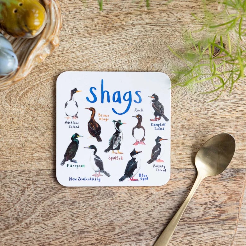 Twoldtime Set of 6 Bird Pun Coasters