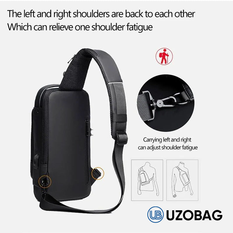 Skye Secret UzoBag - USB charging sport sling Anti-theft shoulder bag