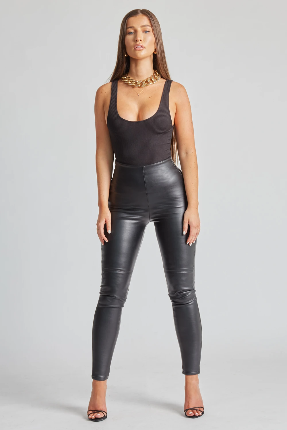 sophia leather leggings (faux fleece inside)