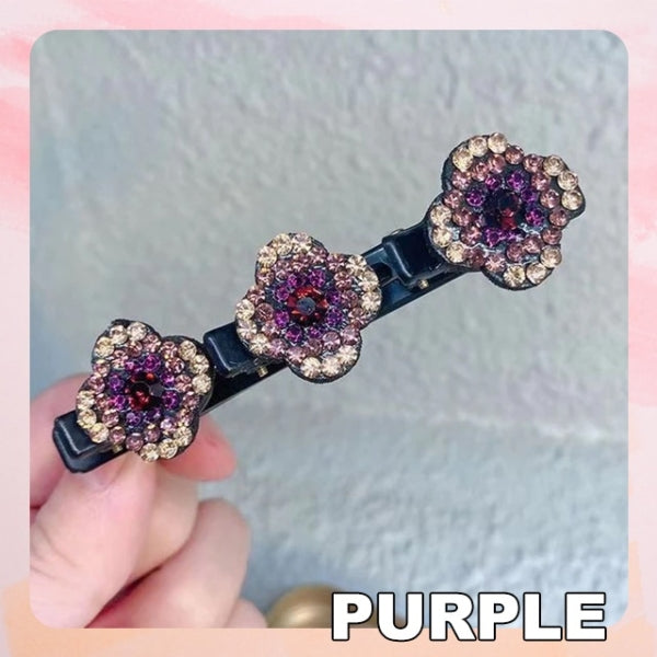 Sparkling Crystal Stone Braided Hair Clips